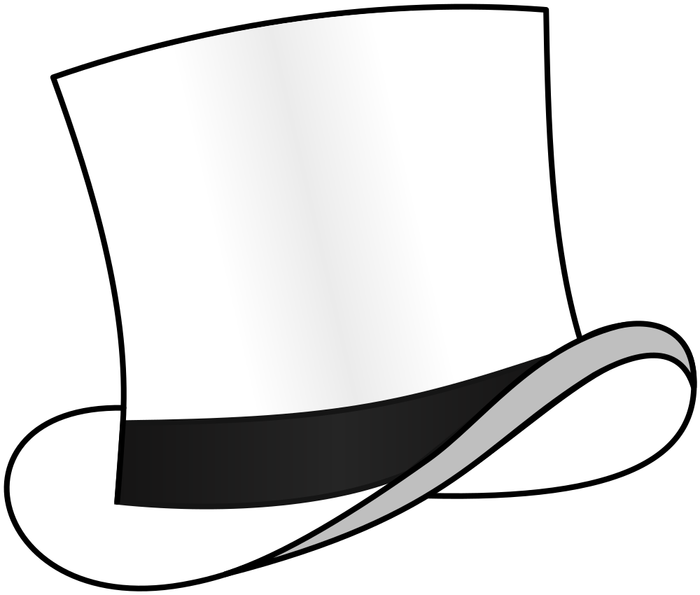 OnlineLabels Clip Art Top hat white